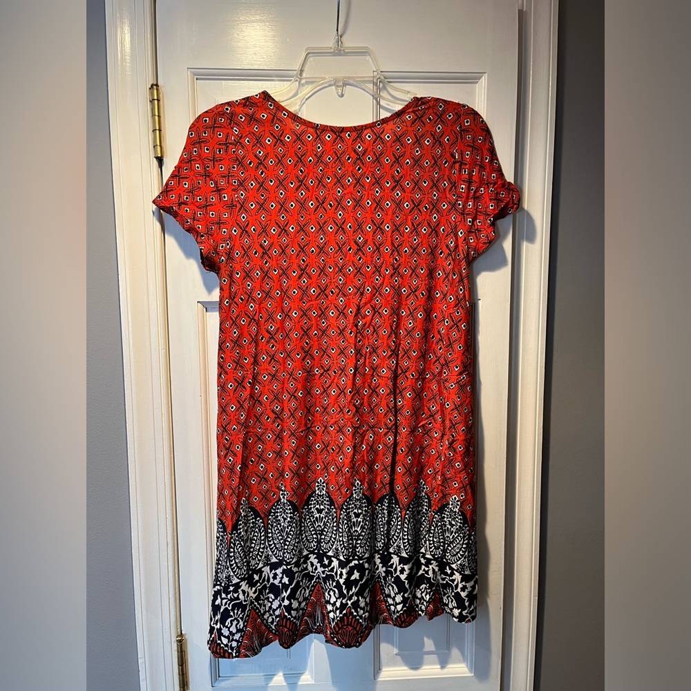 Women’s PUELLA Orange & Navy Blue Tunic Top Sz M